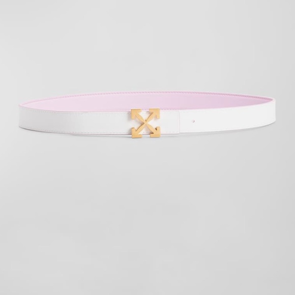 Off-White Reversible Light Pink and White Arrow Belt